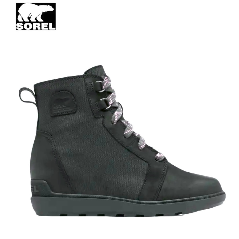 SOREL Women's Evie II NW Lace Boots Black/Sea Salt
